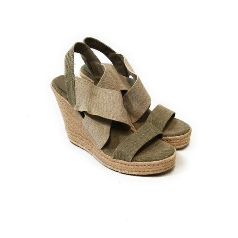 Lauren Ralph Lauren Erica Espadrille Wedge Sandals Platform Heels Size 9.5